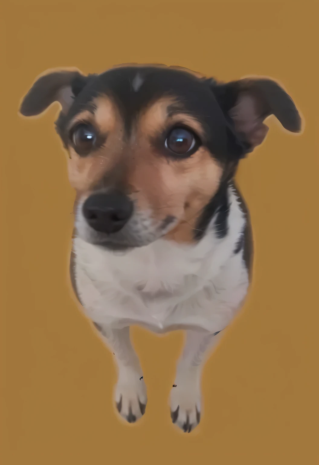 a very cute furry dog, hairs drawn like cartoon, perfectly drawn eyes, eyes like a cartoon drawing, beautiful eyes, perfect eyes, she is very happy, she is smiling, the image is very detailed