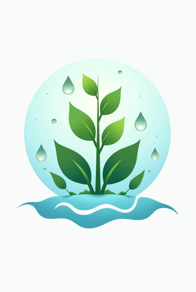  logo of a hydroponic crop With sky blue and white colors 