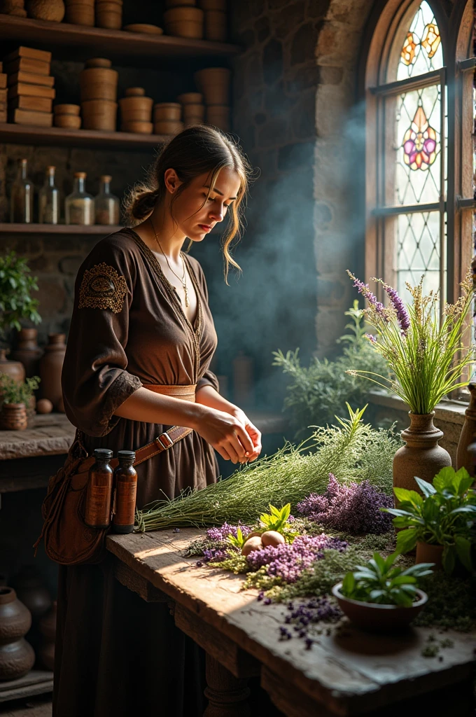 Herbs on the skin for healing middle ages 