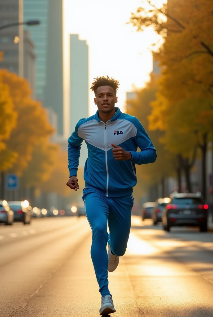 A person running in FILA clothing
