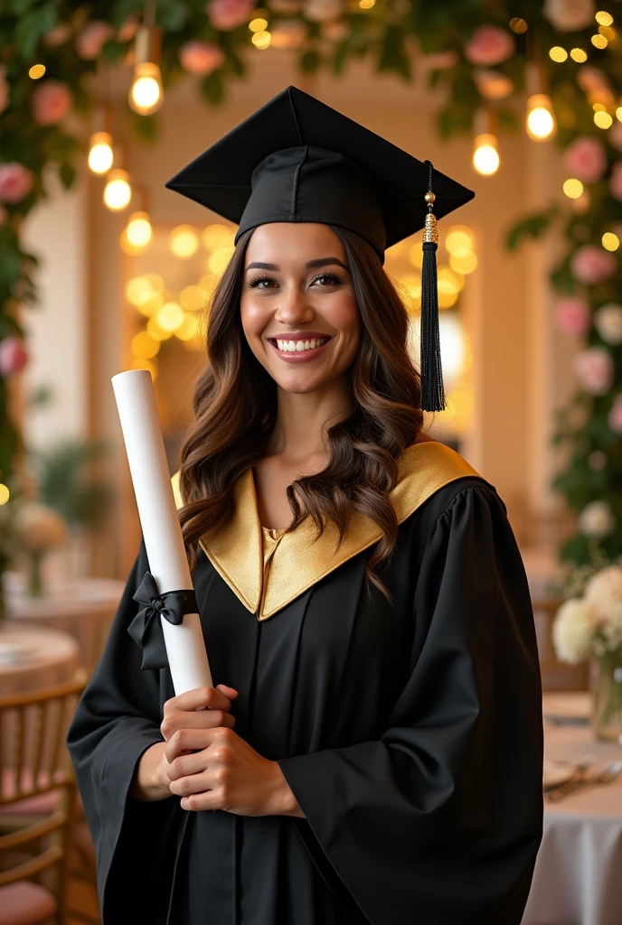Make a graduation or oath-of-law invitation for a woman who is leaving nutrition