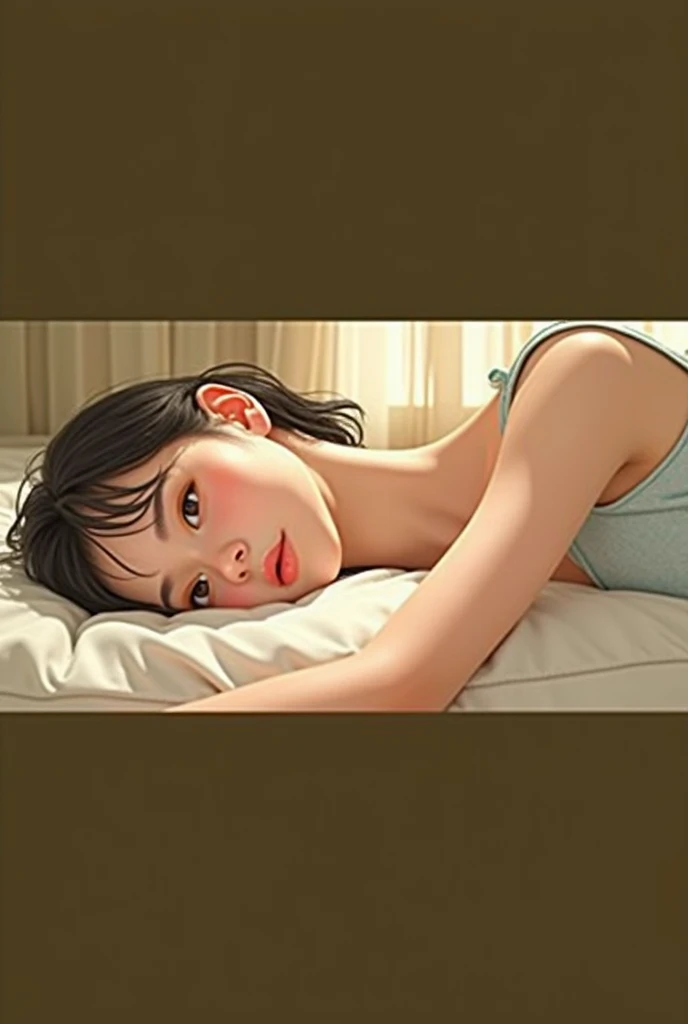 Realistic glowing skin, ,Always look at the camera, ,(sweating:1.2),Black Hair,short hair,Tie your hair short,Silky translucent white skin,best Realistic depiction,(Very detailed美しい顔), Great face and eyes, (Highest quality:1.4), (Very detailedな), (Very detailed CG 統合 8k 壁紙), Very detailed, High resolution raw color photos, Professional photography, Realistic portrait,
(Detailed RAW photos of the girl's whole body), Canon EOS R5 250mm, Sharp focus, Cinema Lighting, (No makeup:1.2), Fine skin, Delicate collarbone,(Ultra-high resolution:1.6), (Realistic:1.6),