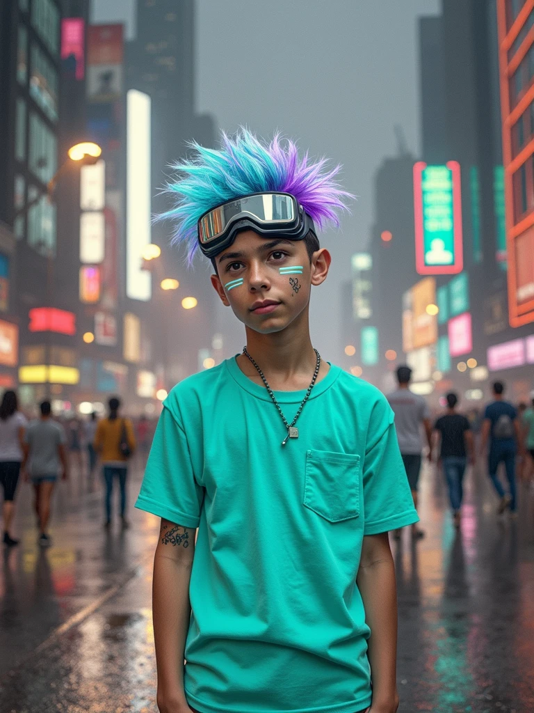 cyberpunk boy realistic face