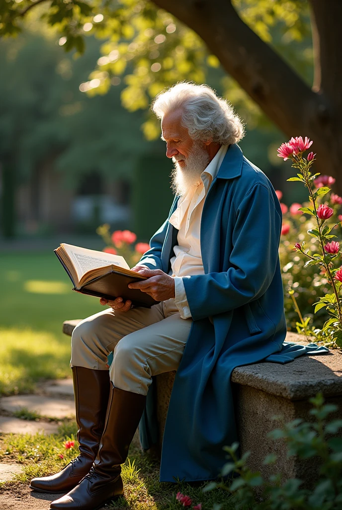 Jean Jacques Rousseau reading a book