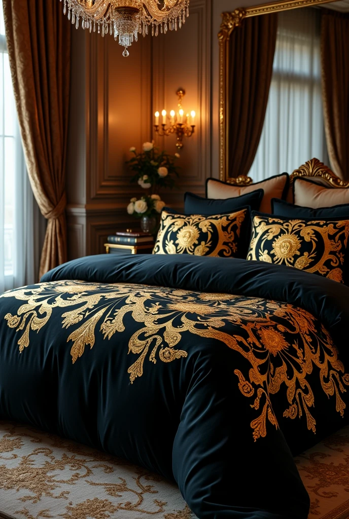 Black Versace gold color duvet name sugey giant