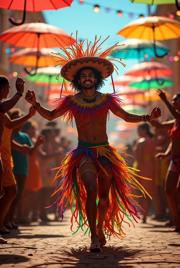 saçi perere at a very colorful frevo party