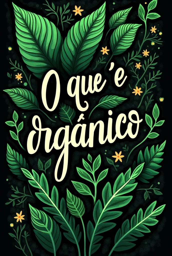 I want a black and green art with the name what is organic in Portuguese
