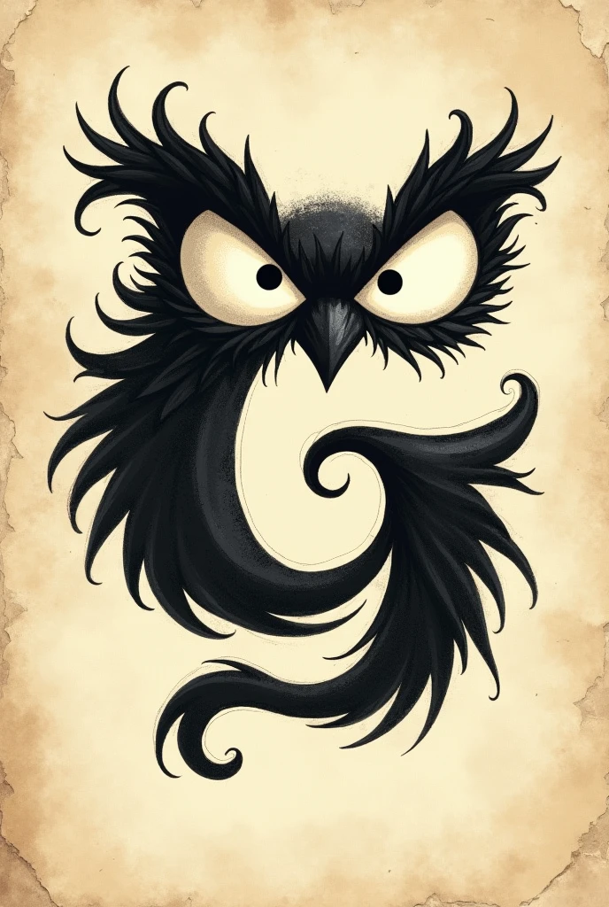 A very angry letter G with eyebrows looking to the right in black calligraphy style. 