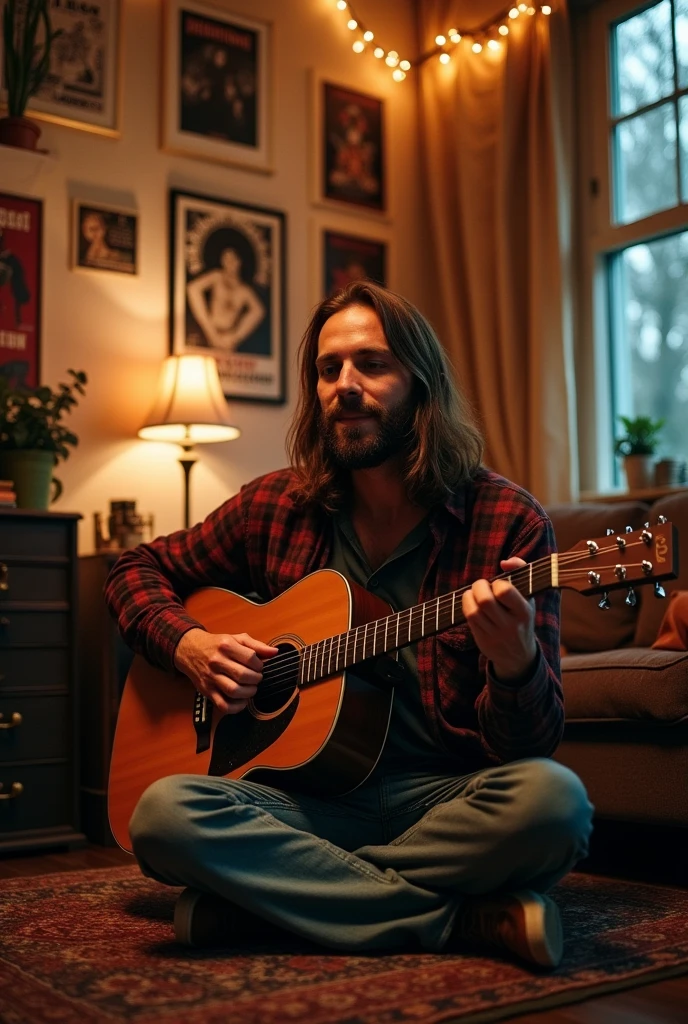 a man playing the guitar