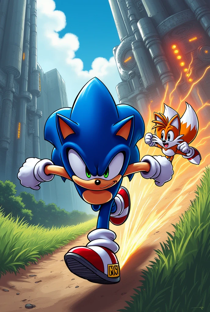 Sonic the Hedgehog&#39;s tail being captured by eggman, and Sonic the Hedgehog going to rescue his friend