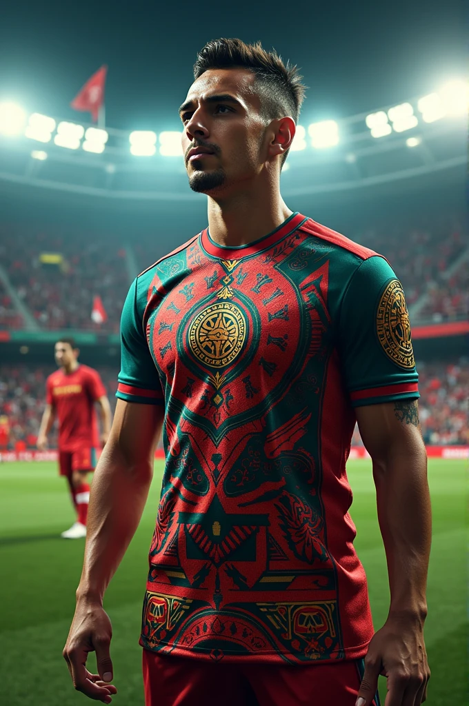 Uniform for a Mexican soccer team called Sangre Aztek that looks impressive 