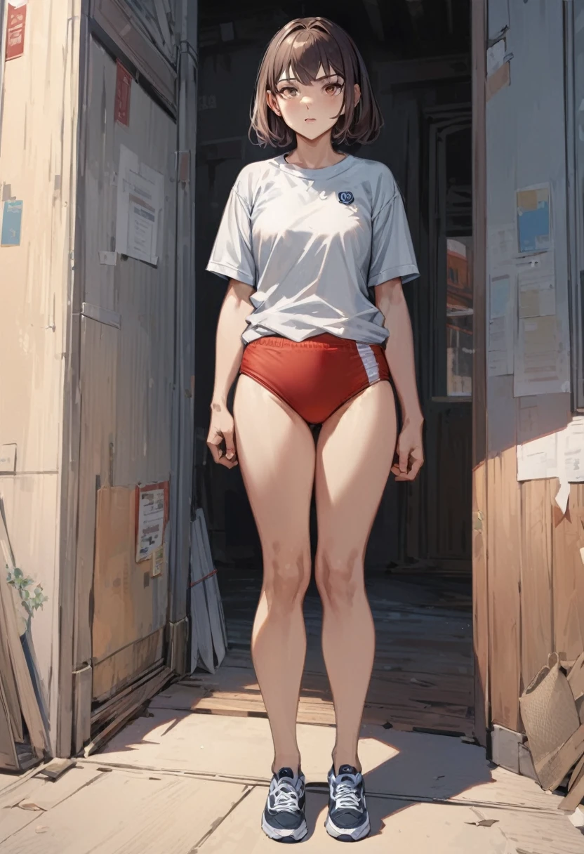 ((top-quality))、((masterpiece))、1girl in、Formal-up、beautiful detailed eyes and face、pretty skin、Realistic、a very cute、22year old、School swim wear(Dark blue color、Simple design、Matte texture、Wrinkle、Wet、Polyester material、shadings、)Wet body、Anime Face、Beautie、Facing the front、big eye(Beautiful fece、Anime Face、Clear eyes、Fine details、beautidful eyes)Well-formed face(Beautiful nasal muscles、Perplexed、sharp mouth)full of sweat、sodden、Wet feeling、Background with(sunny sky、takeout)、8K picture quality、perfectly proportions、A slender、red blush、female focus on, hair adornments,length hair, Look at viewers,((pee))((pissing))((water dripping))