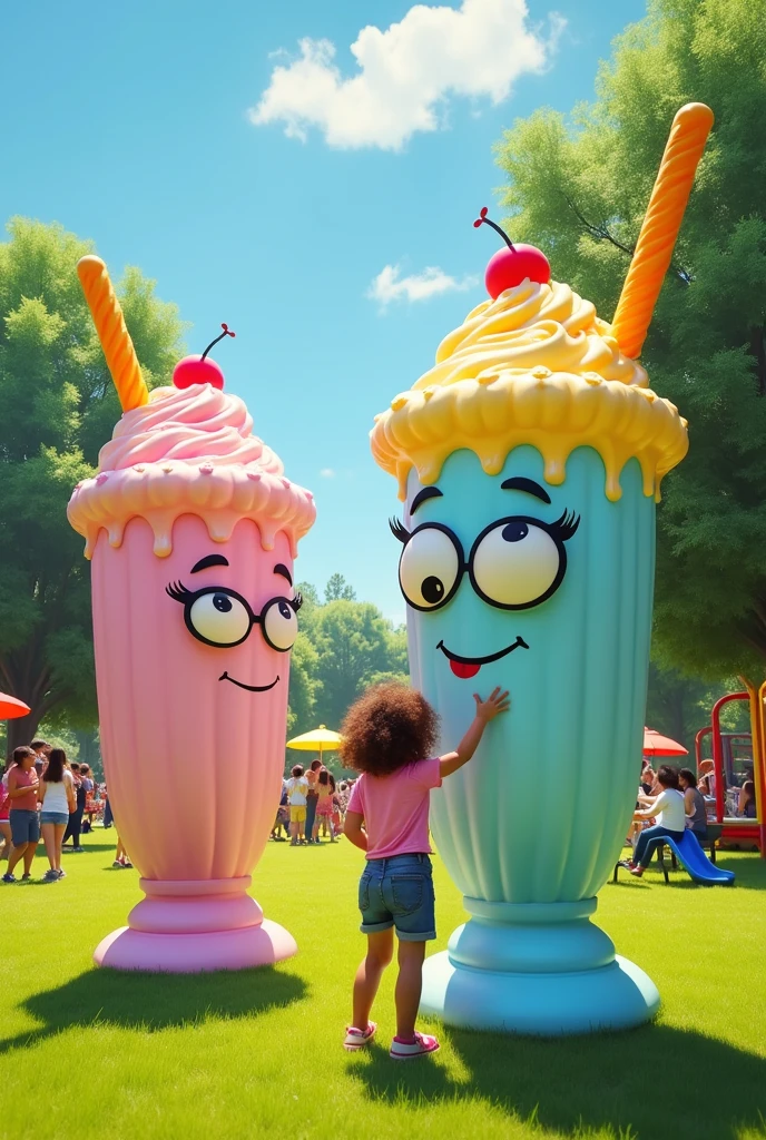 Milkshake signs to attacks kids.make it colourful and has a type of unavoidable look