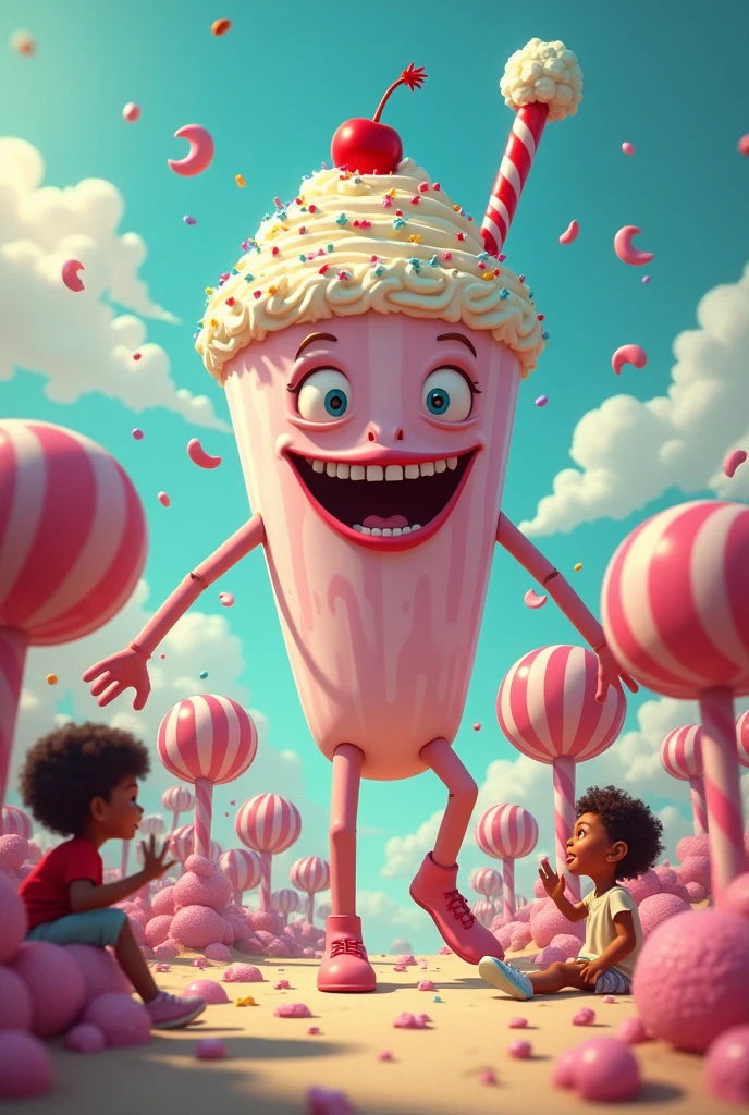 Milkshake signs to attacks kids.make it colourful and has a type of unavoidable look