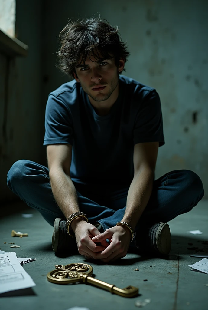 A person arrested,with a key next to it