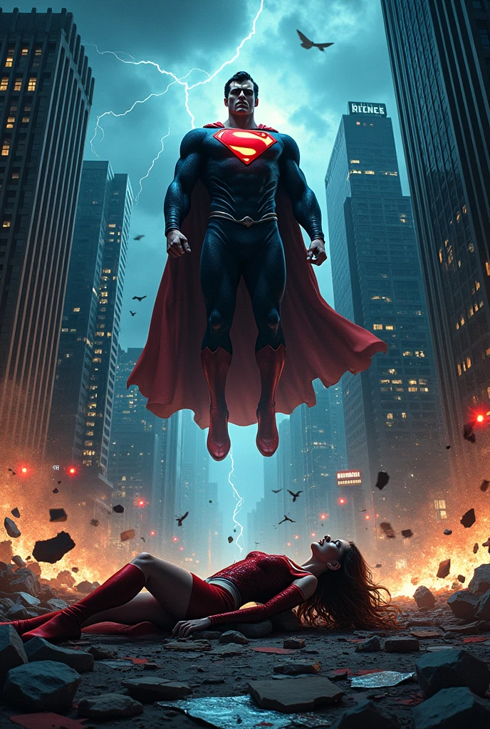 Evil damage Superman killed wonder girl in Metropolis