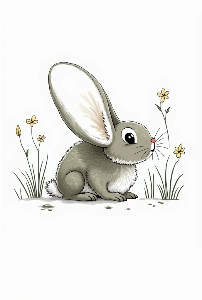 Make a realistic rabbit, but in drawing, let it be simple