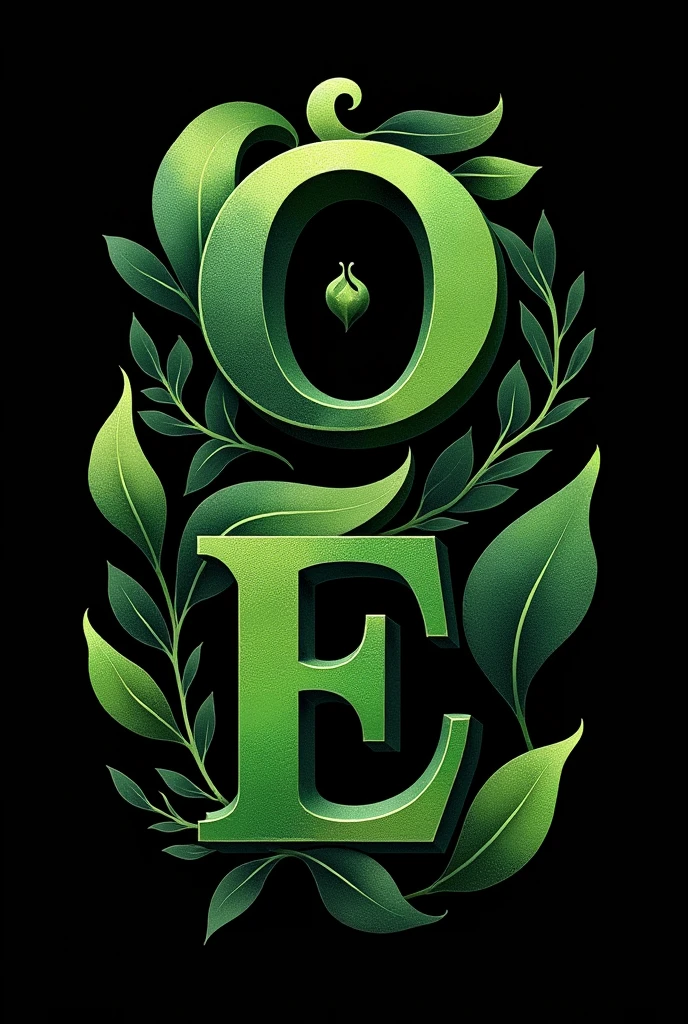 I want a black and green art with the name what is organic in Portuguese I want more professional