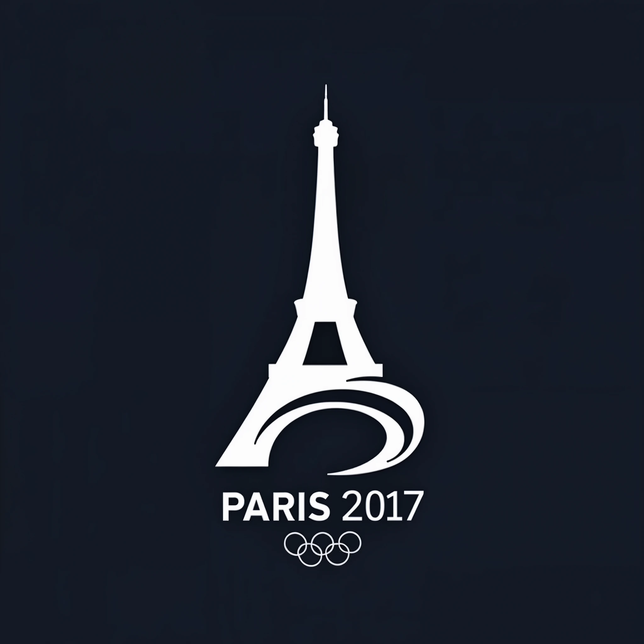 Create a Paris Olympic logo having white colour and without any background 