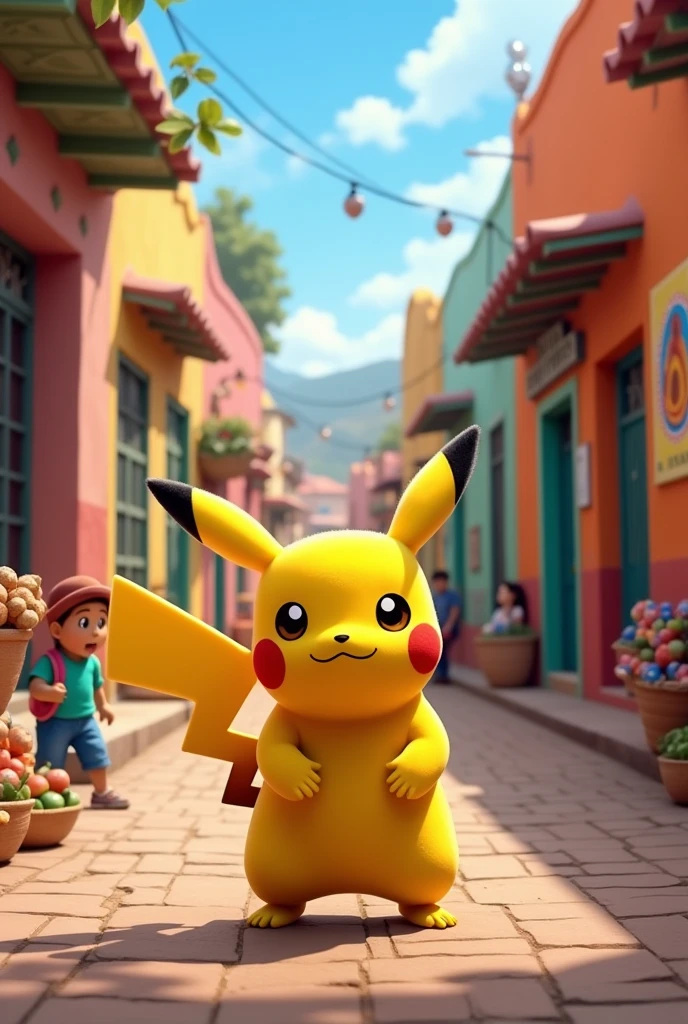 (photorealism:1.2), PIKACHU PERUVIAN NEIGHBORHOOD