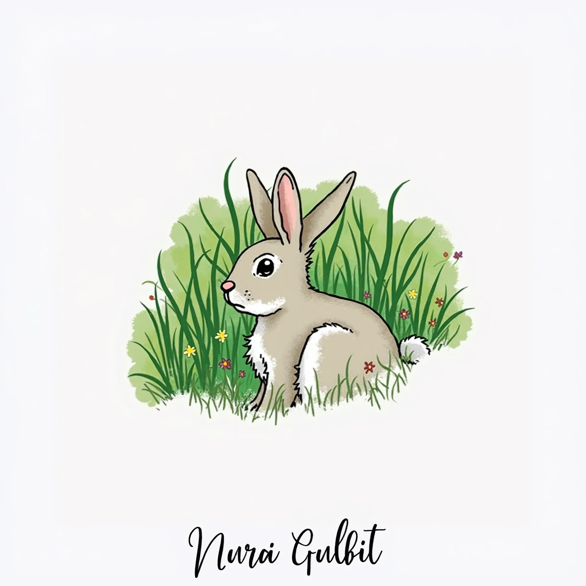 Make a realistic rabbit, but in drawing, let it be simple