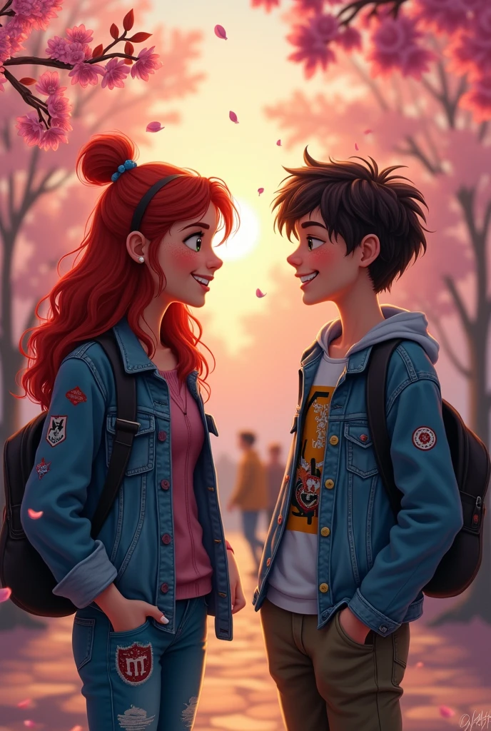 a teenager( girl and a boy) talking with eact othe