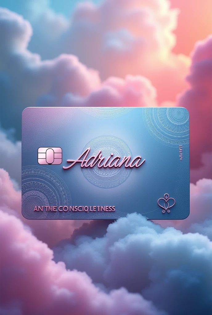 Credit card with the name Consciousness Adriana and the name of the bank Consciousness