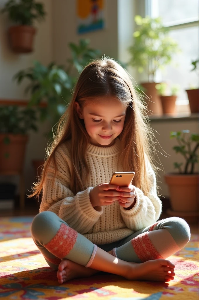 a girl looking at her cell phone