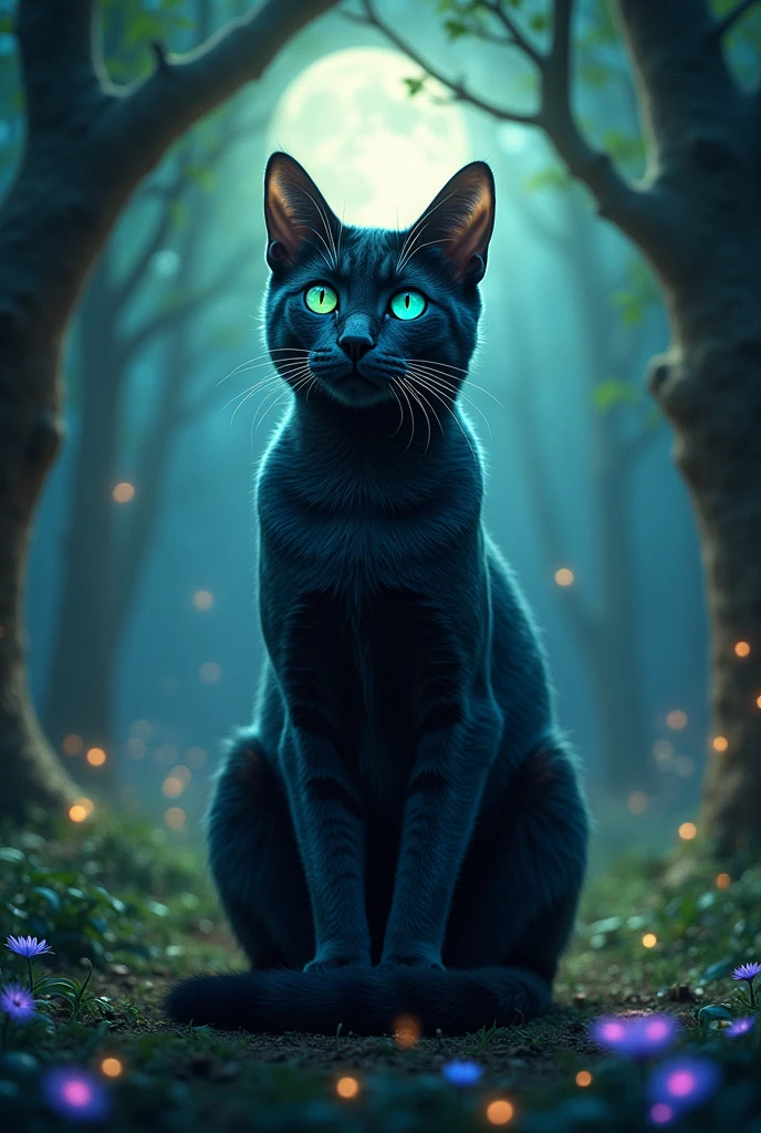 Three-eyed cat with heterochromia 