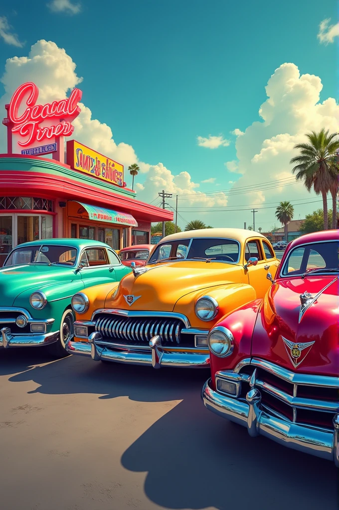 Poster gathering old cars