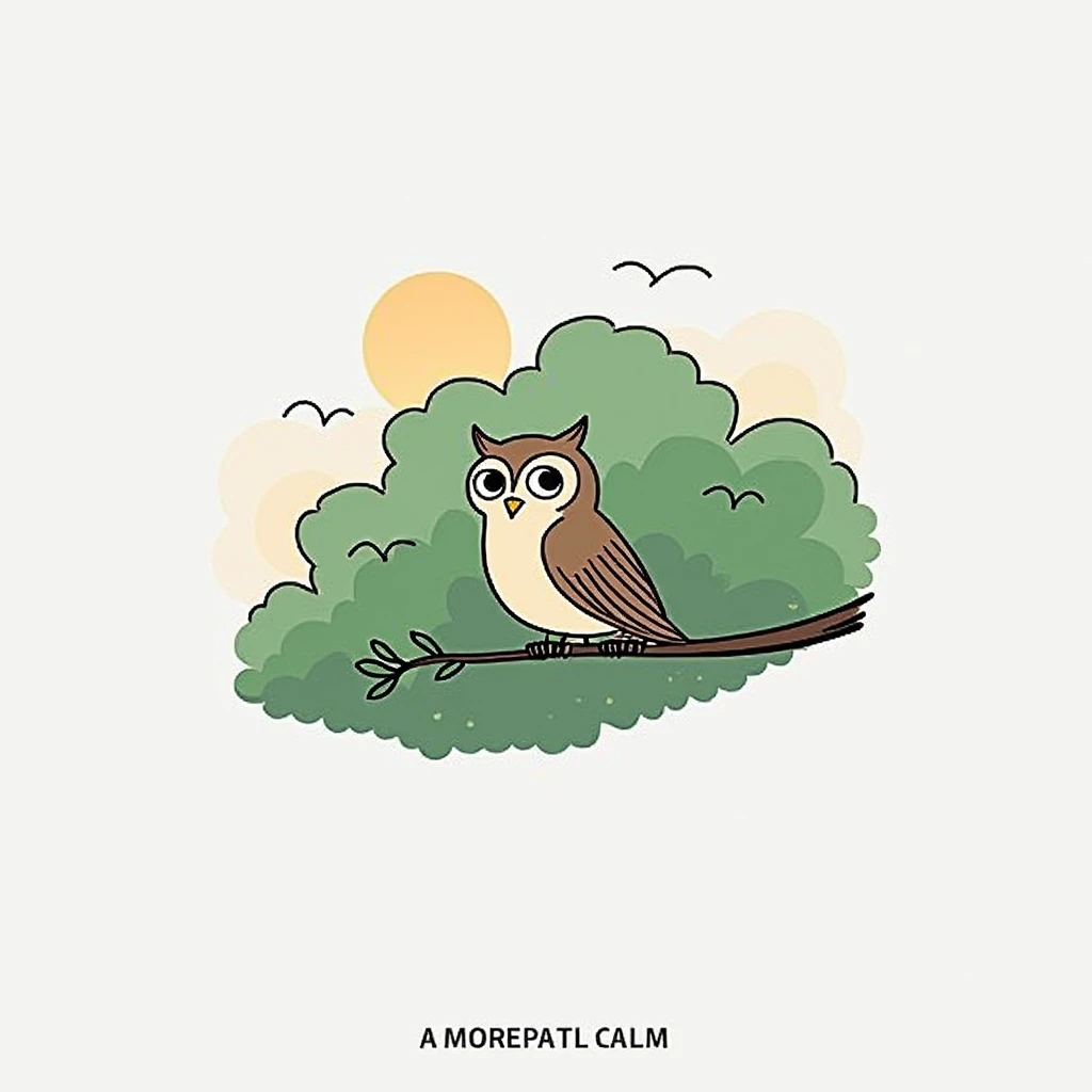 Make a simple and minimalist realistic owl design