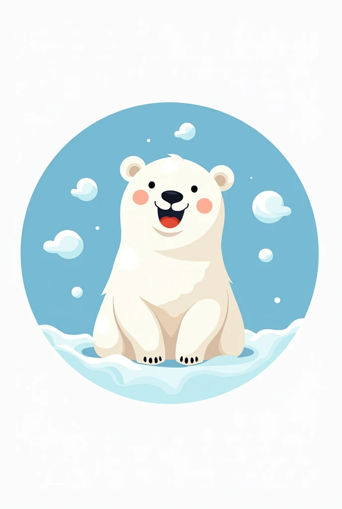 circular shaped logo for an ice cream company called "polar" that has a polar bear in the center 