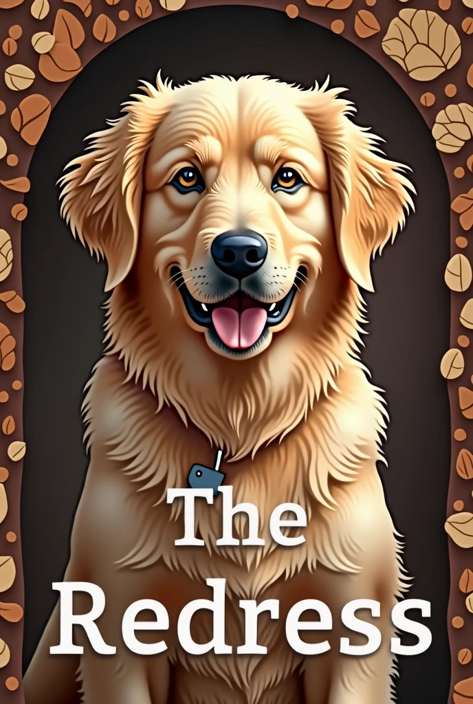 Create me a logo with the title of "The Hide Store", This must contain a Golden Retriever dog.