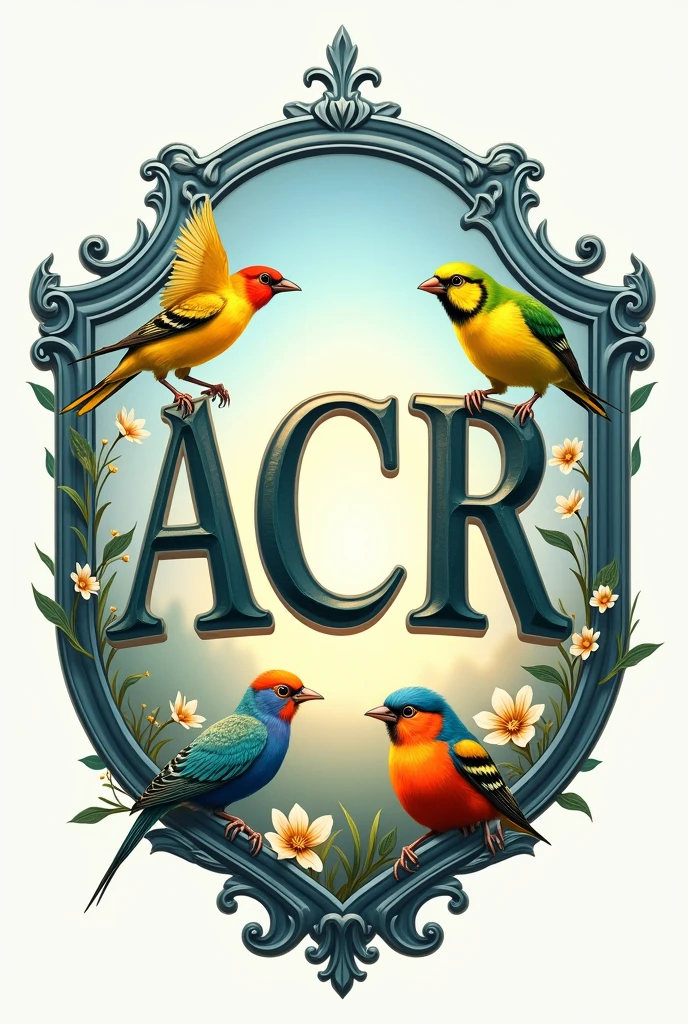 What contains Finch Birds and Canaries. The title of the logo is ACR enclosed in a shield