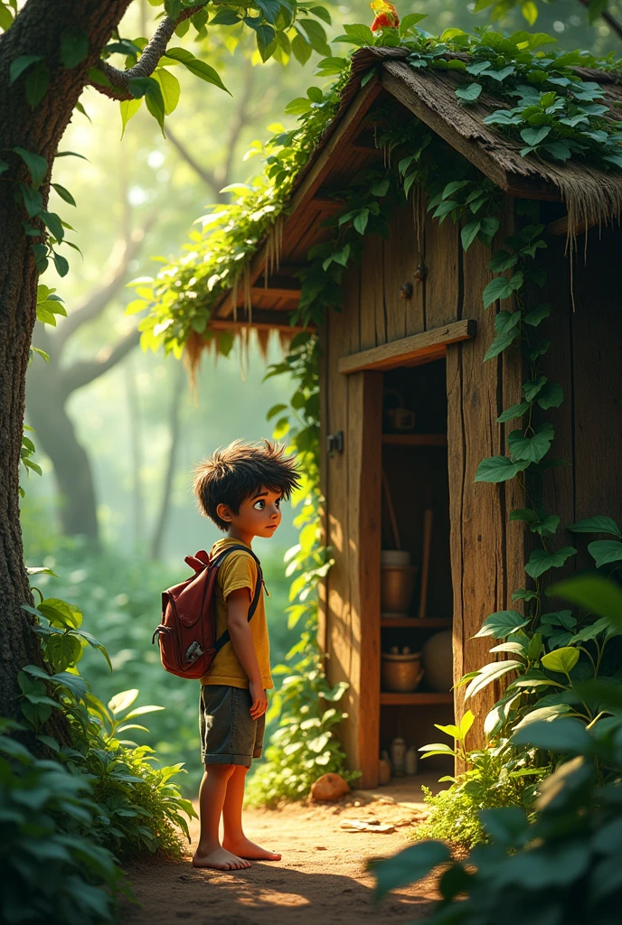 A boy and his old grandmother live in jungle