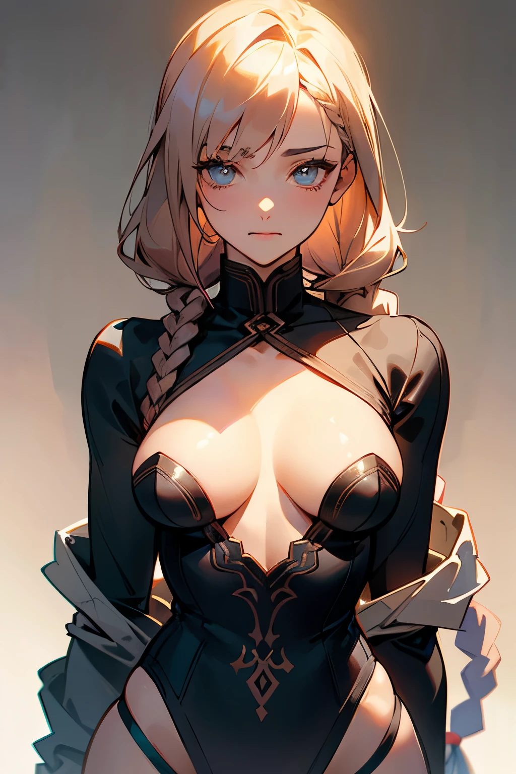 (full body), open clothes, ((upper body)), ((thick thighs)), (((masterpiece))), (highest quality), ((perfect face)), very deep eyes, (Beautiful Detailed Eyes),Perfect Anatomy, Eyeliner, nsfw, (cinematic lighting), detailed eyes, best quality, sidelight, (intricate details), detailed finger, (illustration:1. 1), (beautiful face:1. 15), superb, 8k wallpaper, extremely detailed, intricate, award-winning, hyper-detailed, photorealistic background, fate \(series\), assassin, braided hair