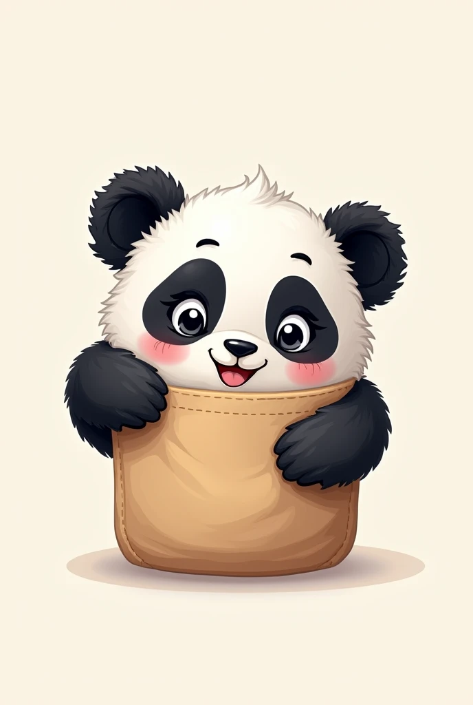 

“Design a logo featuring a baby panda peeking out from behind a T-shirt pocket. Only half of the panda’s face and one of its paws should be visible. Rest body part is not visible The pocket should appear slightly wrinkled horizontally, giving a realistic look. The panda should have a playful and cute expression, adding a touch of charm to the design.”

No both paws visible, no full face visible 