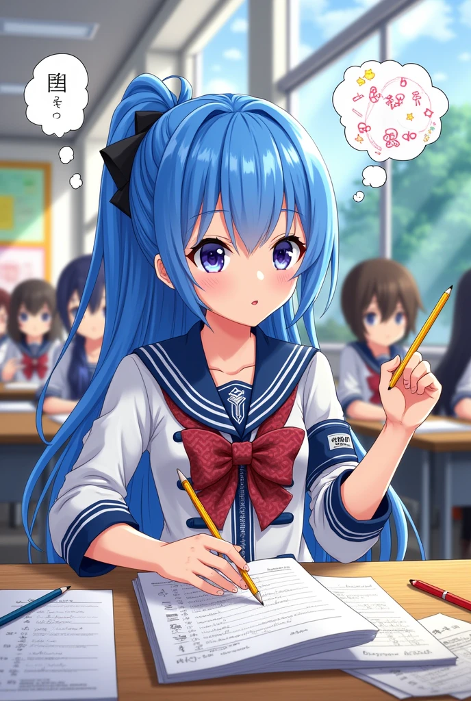 Anime character solving contest questions