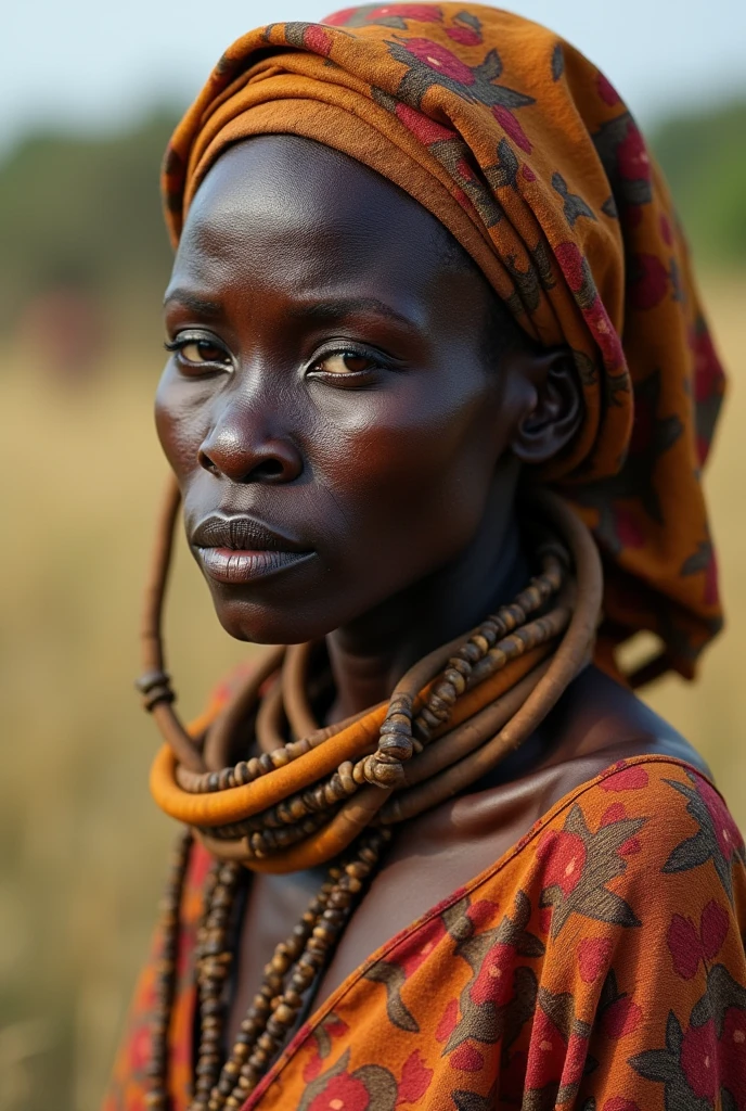 Very ugly and deformed African woman in her village