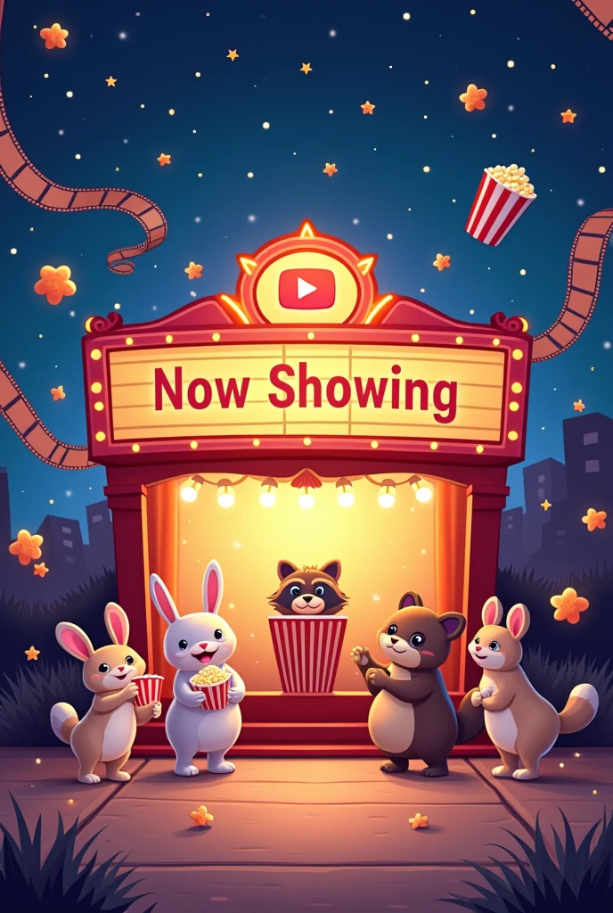 movie theater cartoon for youtube cover
