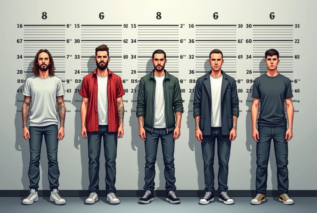 vector criminal height mugshot lines for police verification