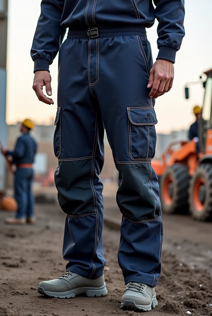 A medium quality full body navy blue industrial safety panty