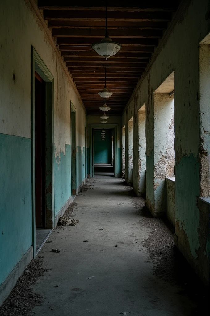 Old abandoned and dark hallway