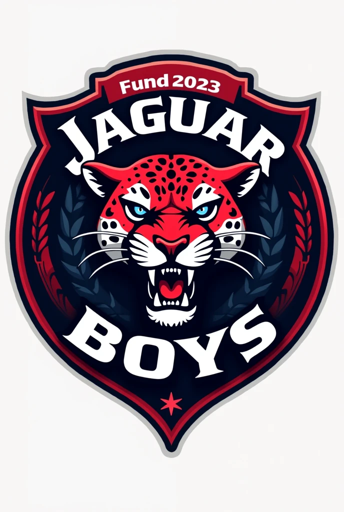 Here's a refined prompt for your logo design:

"Create an illustrated logo for a football team named 'Jaguar Boys,' inspired by the Manchester City logo. The logo should feature a circular emblem with a fierce, stylized jaguar head at the center. Surround the jaguar with a bold ring that includes the team name 'Jaguar Boys' at the top and the founding year '2023' at the bottom. Use a color palette of red, white, and deep blue to create a bold and energetic look. Incorporate football elements, such as a ball or goal net, within the design to emphasize the team's athletic identity while maintaining a sleek and modern style."
