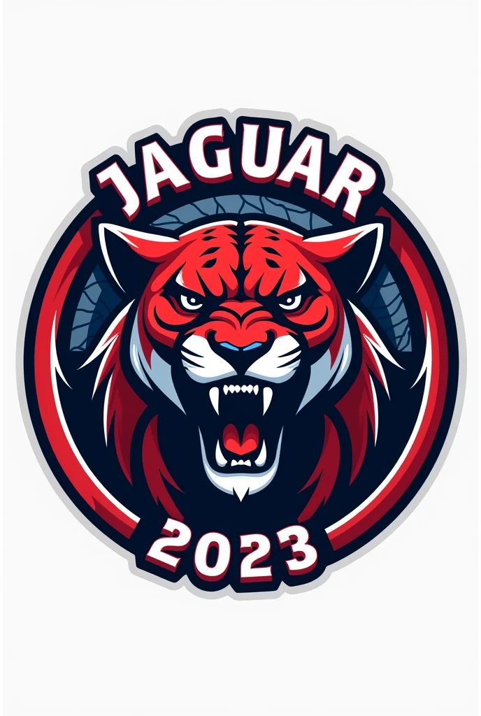 Here's a refined prompt for your logo design:

"Create an illustrated logo for a football team named 'Jaguar Boys,' inspired by the Manchester City logo. The logo should feature a circular emblem with a fierce, stylized jaguar head at the center. Surround the jaguar with a bold ring that includes the team name 'Jaguar Boys' at the top and the founding year '2023' at the bottom. Use a color palette of red, white, and deep blue to create a bold and energetic look. Incorporate football elements, such as a ball or goal net, within the design to emphasize the team's athletic identity while maintaining a sleek and modern style."