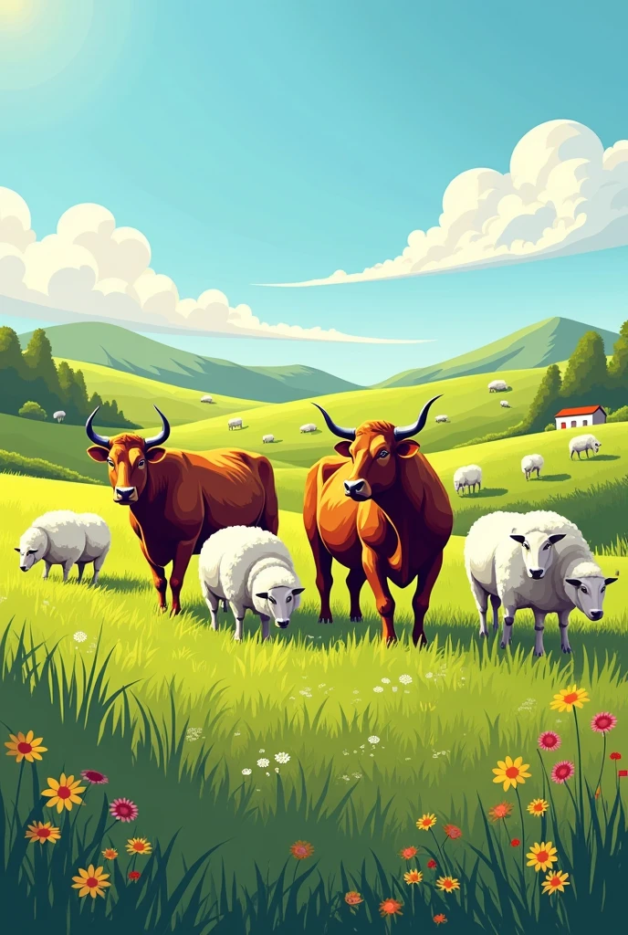 Livestock activity, ( cattle and sheep) in Graphic Element more as a whole