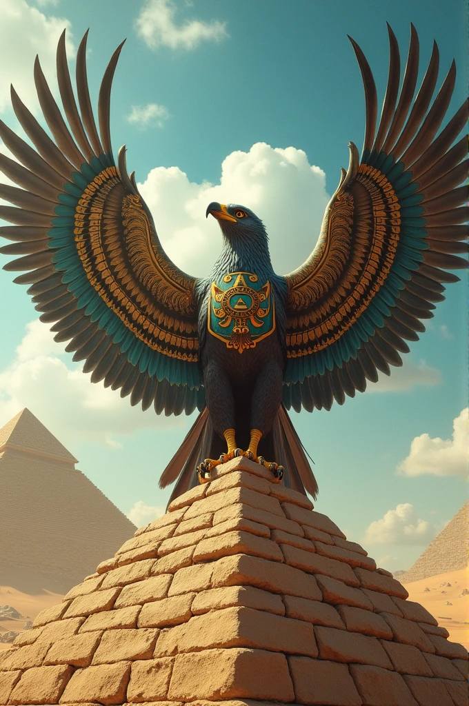 Harpy eagle with Egyptian design
