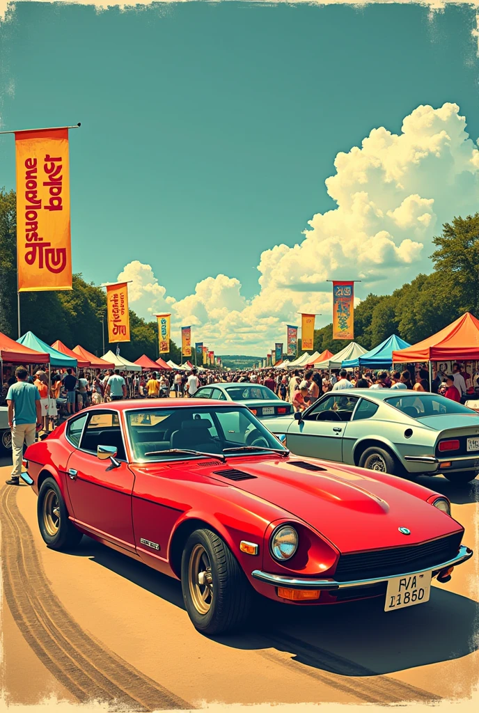 Affiche rassemblement vieille voitures et voiture japonaise
Association kazokou