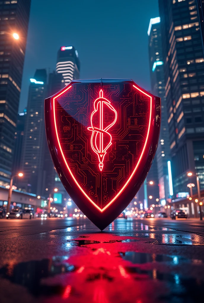Create a futuristic Flamengo shield