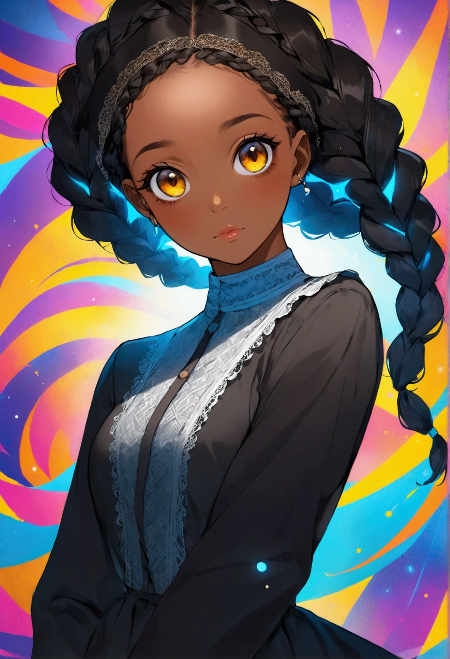 Create a picture of a black girl with braids 